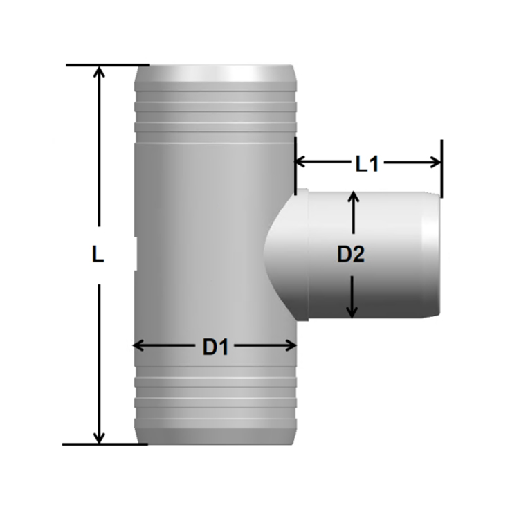 T de redução de eletrofusão HDPE